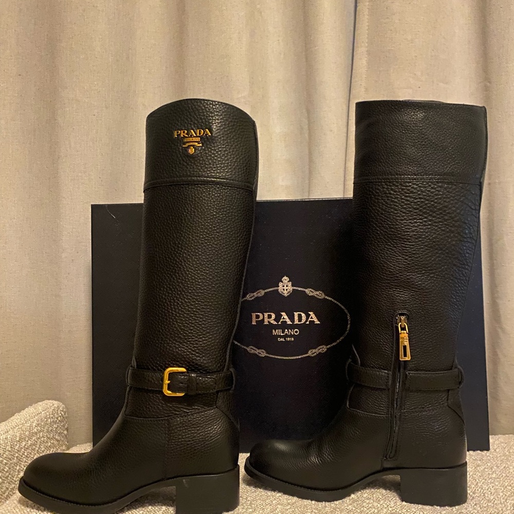Prada Vitello Daino leather boots